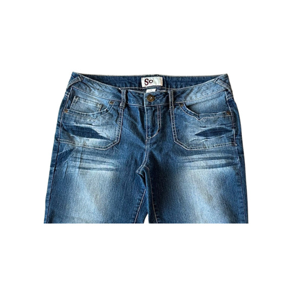 SO Capri Jeans Low Rise Stretch Denim Junior Size 11 Blue - Picture 2 of 7
